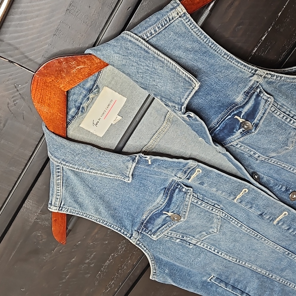 Jean button Up vest